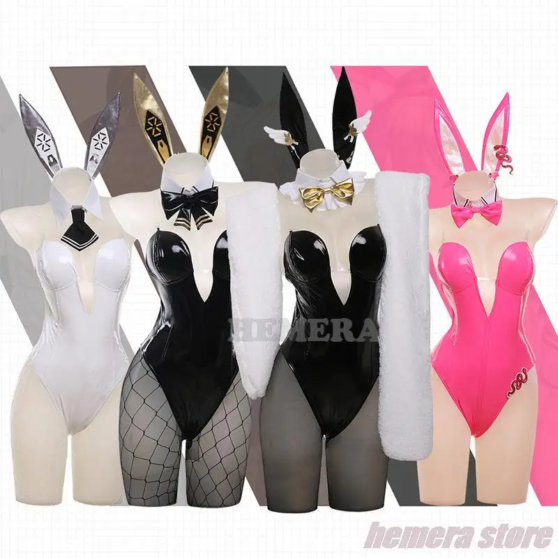 Nikke The Goddess Of Victory Bunny Girl Blanc Noir Cosplay Fantasia Costume Uniforme Sexy Per Ragazze Donne Vestito Travestimento Di Halloween