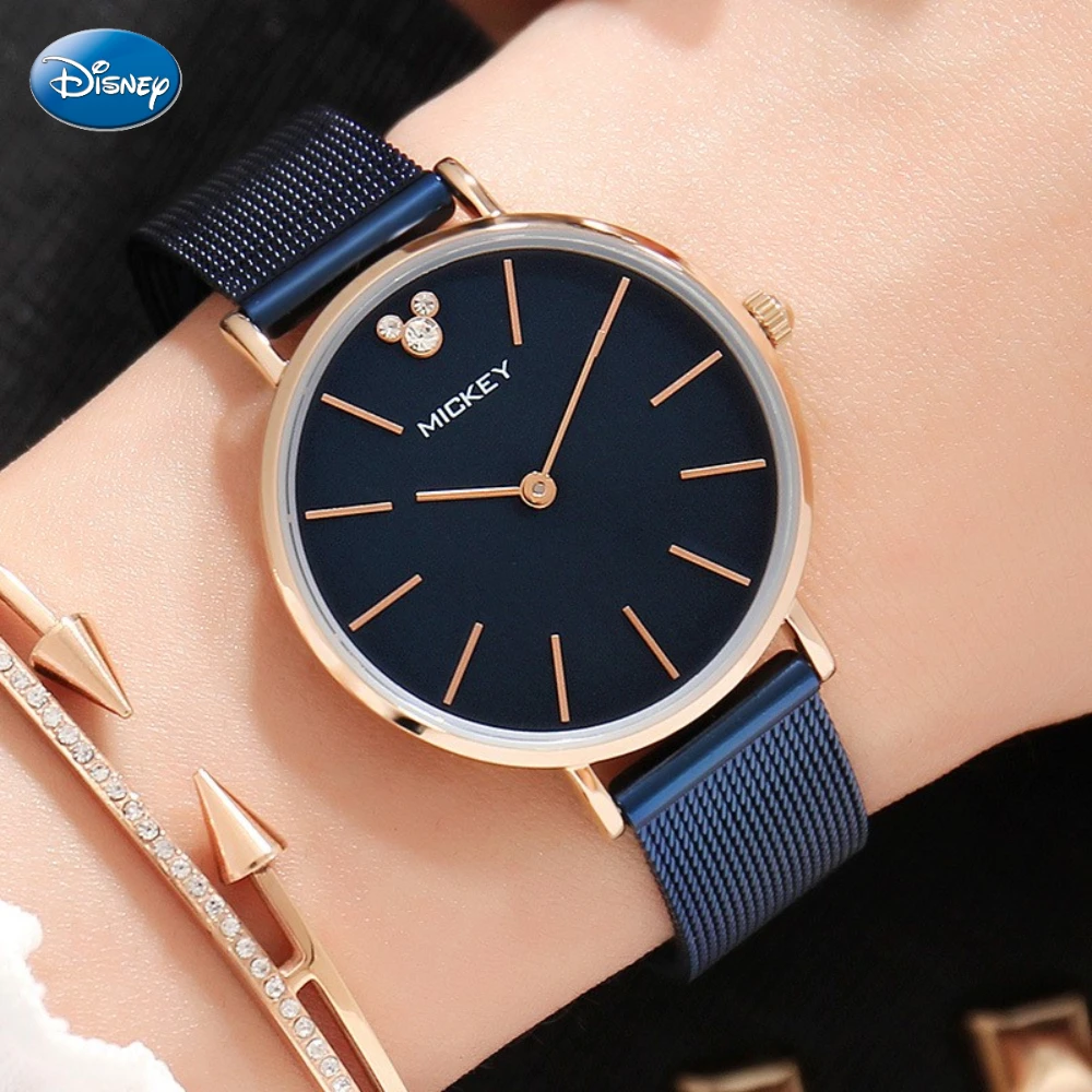 Regalo Disney Con Scatola Cintura In Maglia D'Acciaio Orologio Da Donna Al Quarzo Quadrante Grande Giappone Miyota Citizen Movement Girl Muslimah 33.