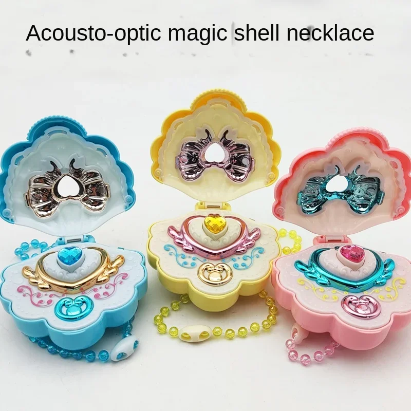 Electric Toysplay House Modelmagic Collana Light And Sound Effects Shell Decoration Magic Wandaction Figures