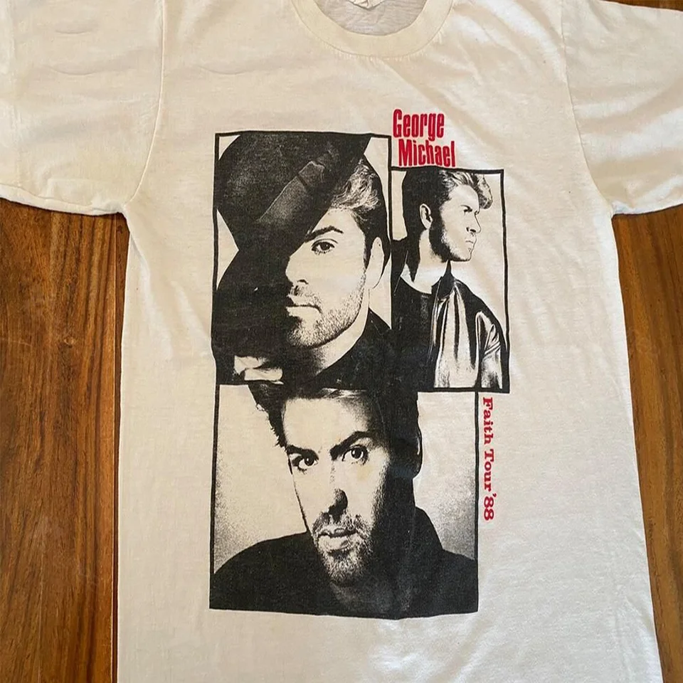 Maglietta George Michael Faith Tour 88 Concert Wham Li282 Maniche Lunghe O Corte
