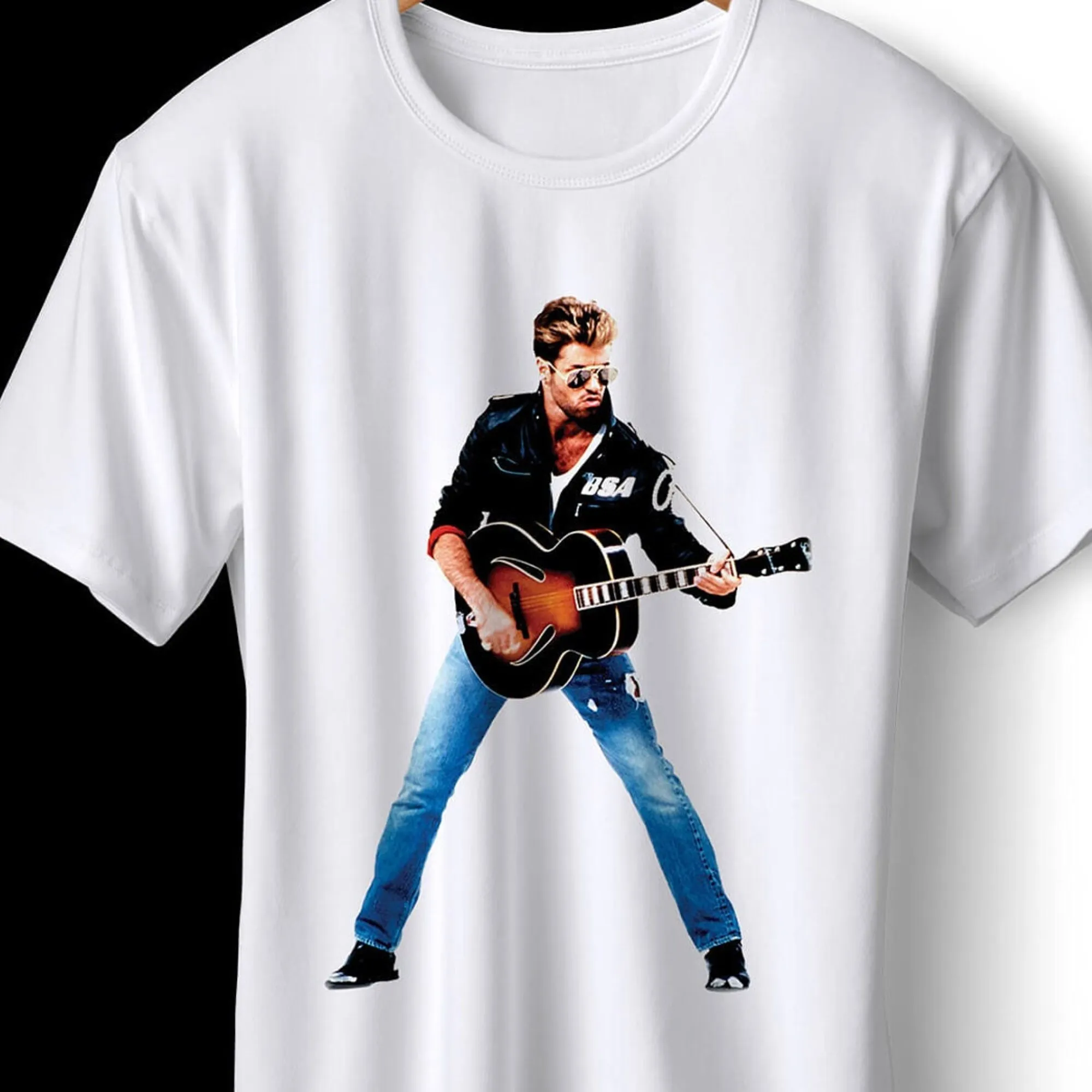 George Michael T Shirt Art Lover For Her Him Maniche Lunghe O Corte