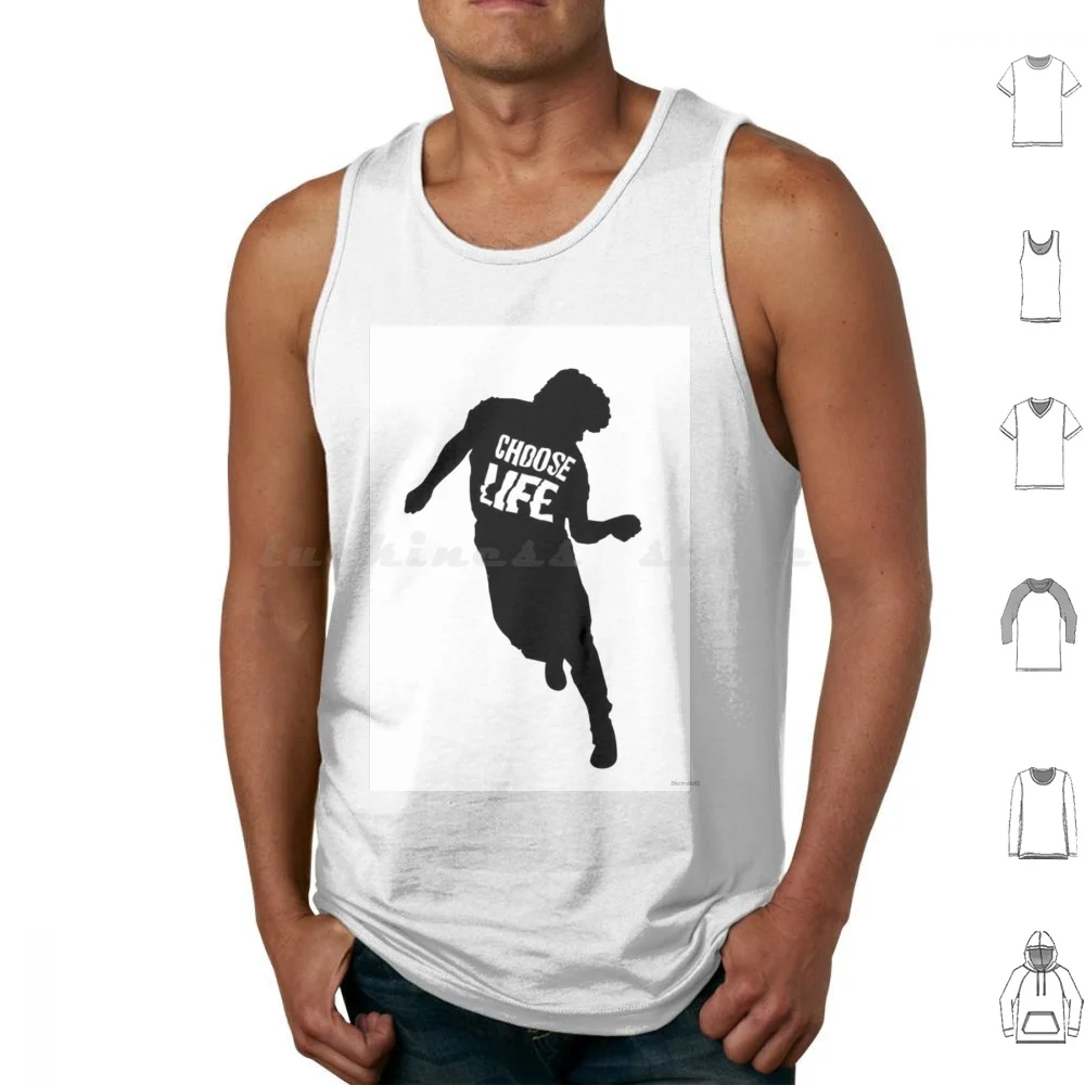 George Michael Scegli La Vita Canotte Stampa Cotone Scegli La Vita George Michael Silhouette Dance Wham Logo Motif Top Tank