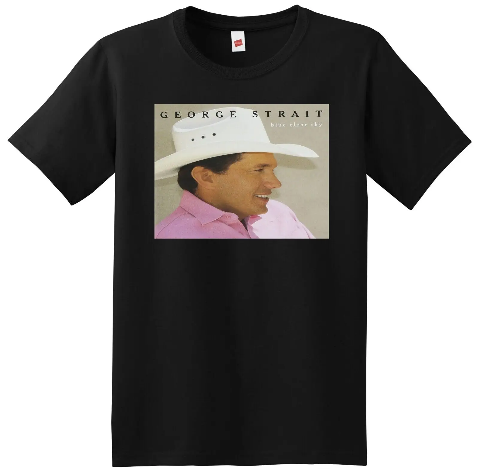 George Strait T Shirt Blue Clear Sky Vinyl Cd Cover Small Medium Large Xl