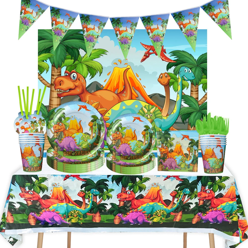Dinosauro Festa Di Compleanno Decorazione Palloncini Arco Ghirlanda Kit Buon Compleanno Palloncini Baby Shower Dino Party Supplies Stoviglie