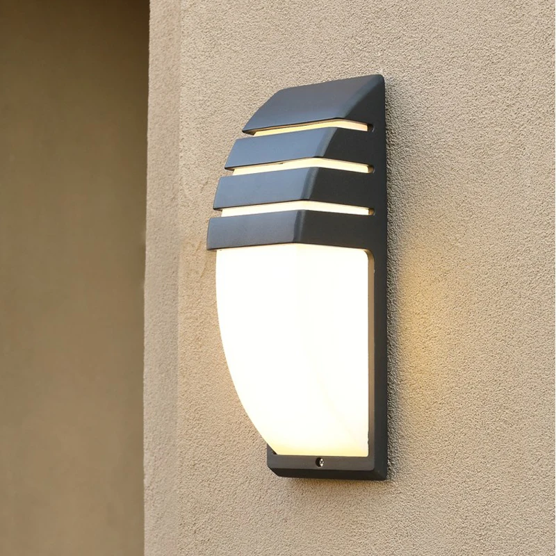 Waterproof Outdoor 12W Led Porch Light Black Aluminium Wall Lamp Garden Courtyard Corridor Balcony Sconce Light Ac110V 220V