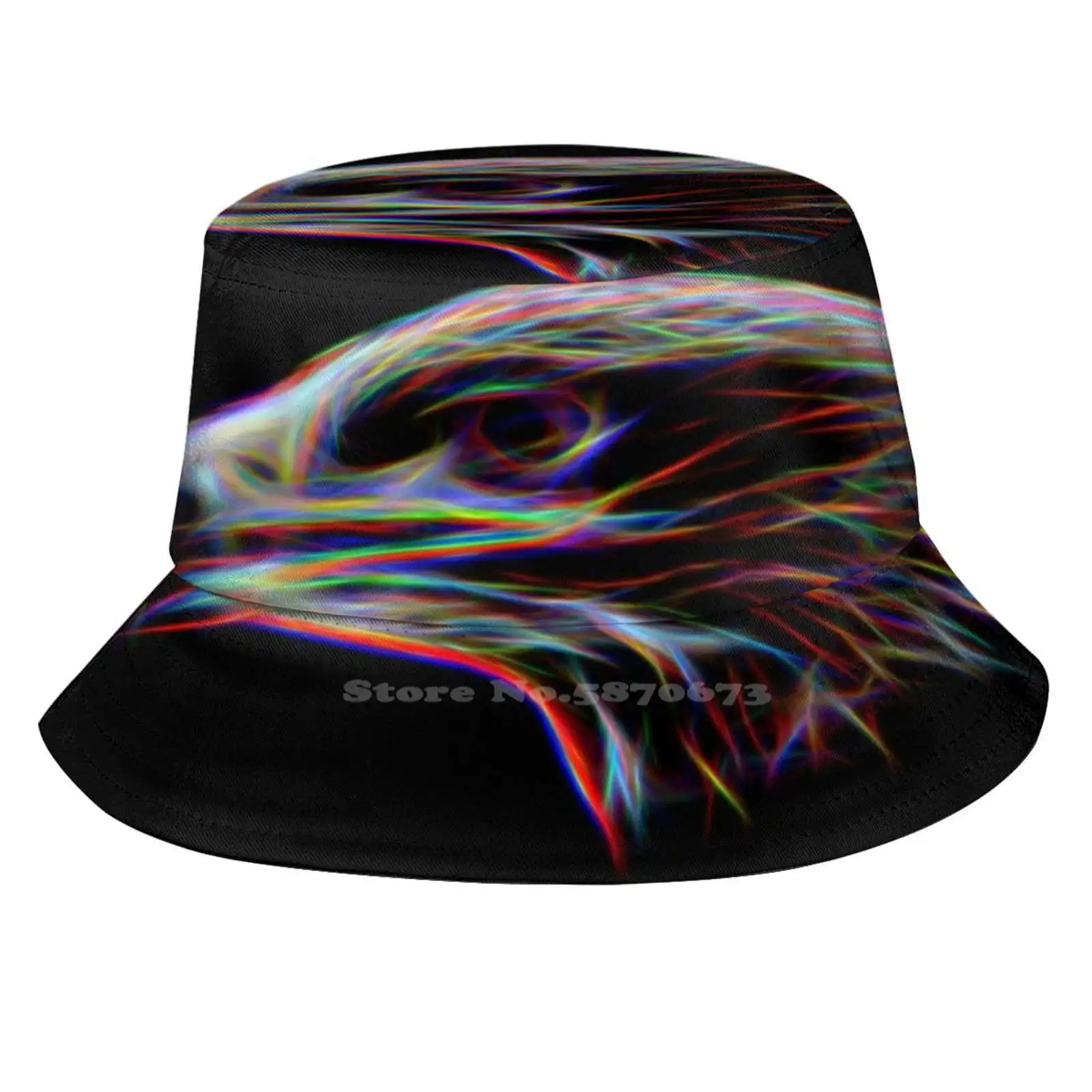 Neon Golden Eagle Outdoor Sun Fishing Panama Hats Eagle Golden Neon Bright Colorful Colorful Raptor Bird Of Prey Mart R