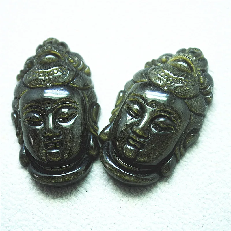 1Pc Nature Black Obbsidian Stone Pendant Buddha Shapes Fashion Jewelry 45 X25Nmm Articoli Religiosi Prey Jewelry