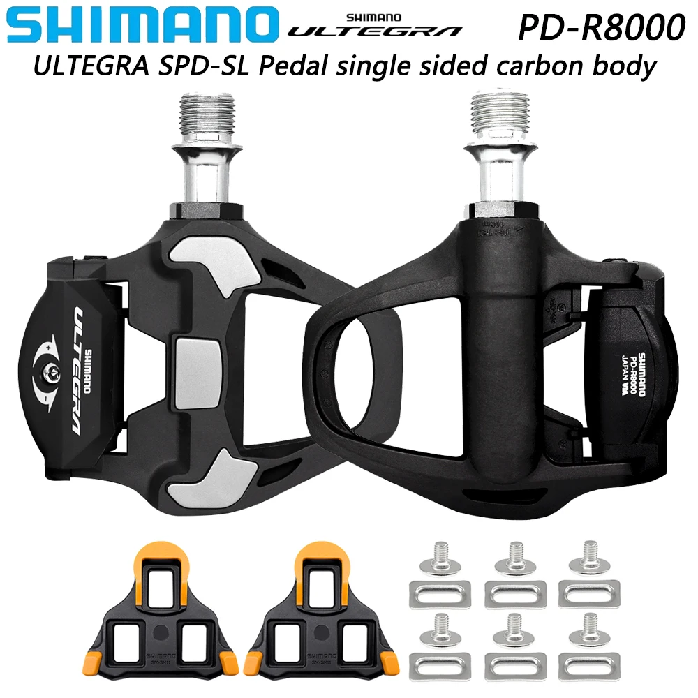 Shimano Ultegra Spd-Sl Pd R8000 Pedale Per Bicicletta Pedale Per Bici Da Strada Su Un Lato In Fibra Di Carbonio Con Parti Di Ciclismo Originali Sh11