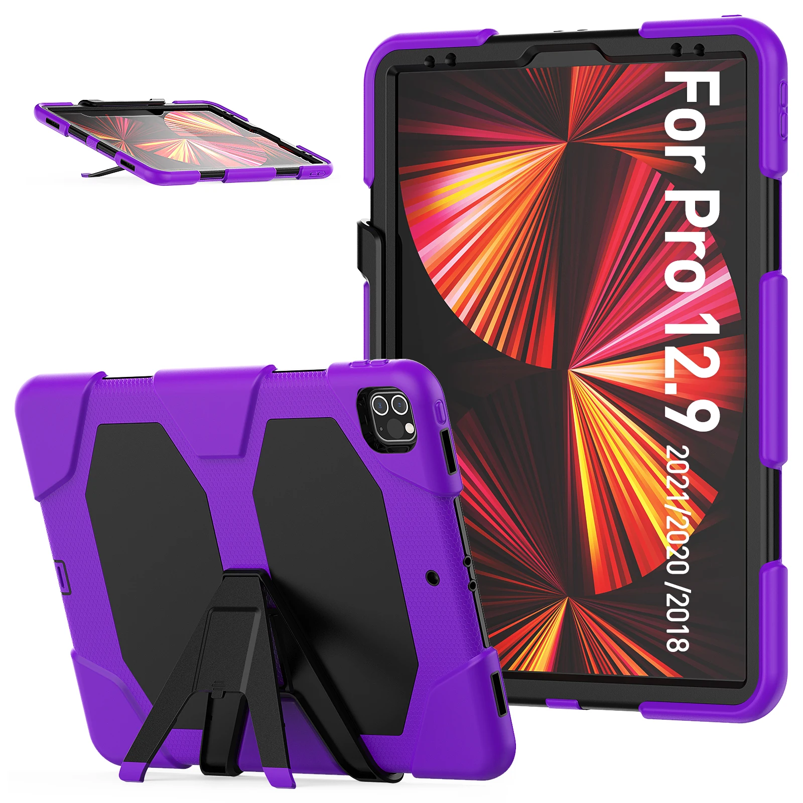 Custodia Per Tablet Per Ipad Pro 12.9 2021 2020 2018 2017 2015 Impermeabile Shock Dirt Snow Sand Proof Armor Heavy Duty Kickstand Cover