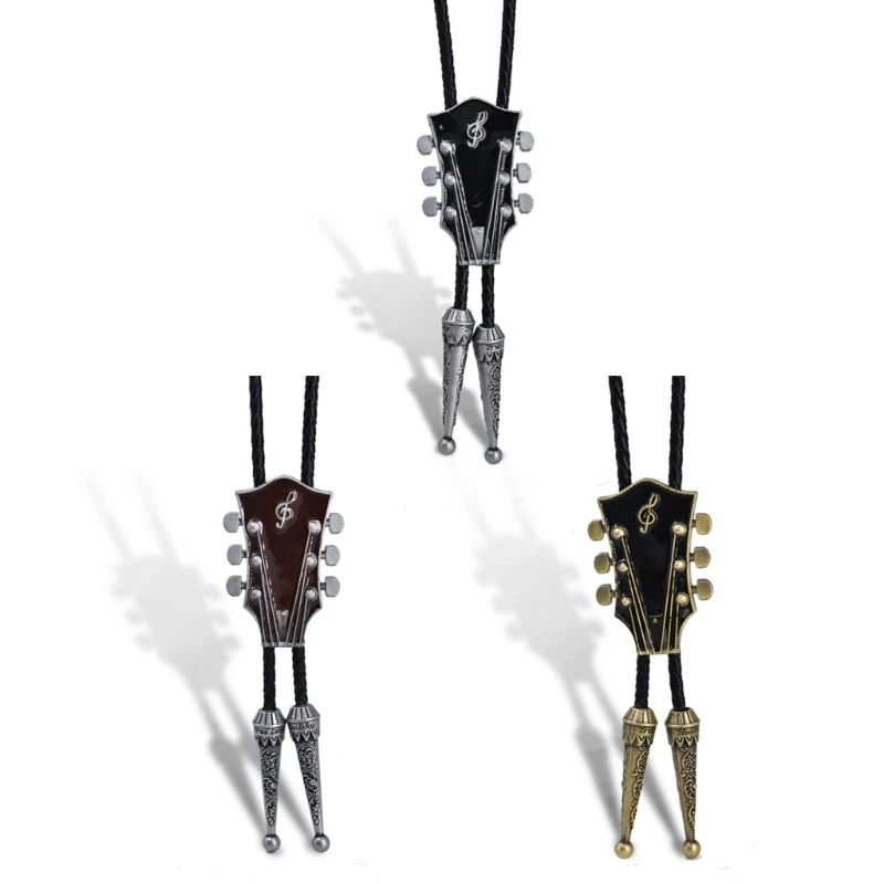 Y1Ub Moranse Bolo Tie Gaitar Bolo Tie Gaitar Collana Musicale Cowboy Western Bolo Tie
