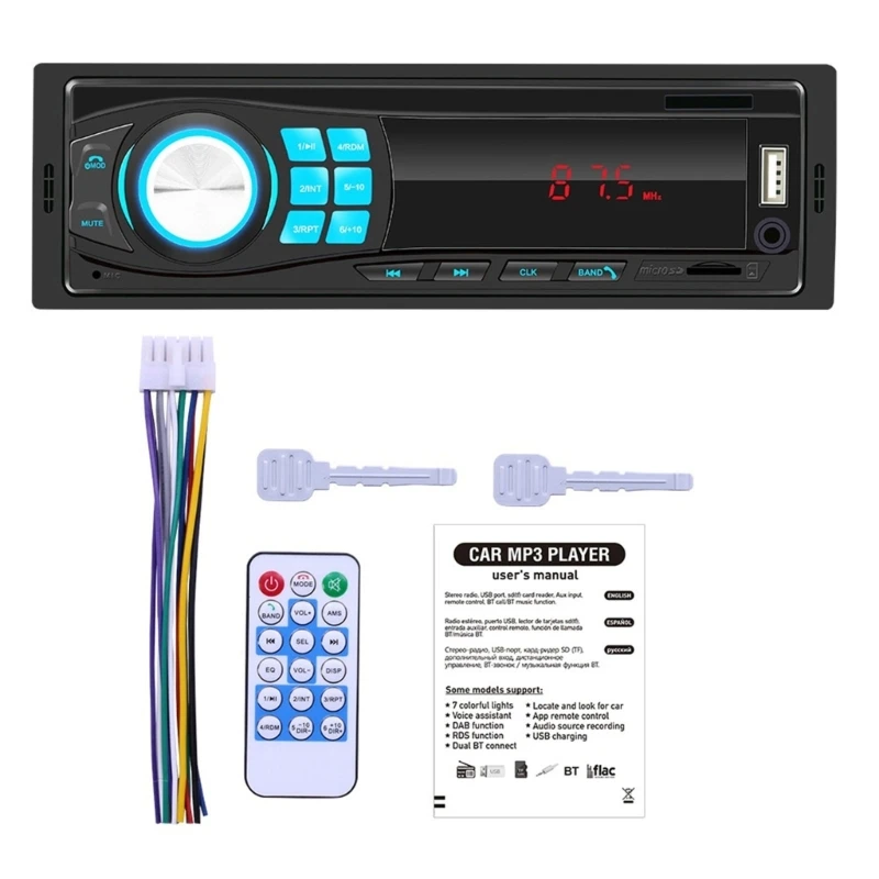 Radio Compatibile Auto Aux-In Lettore Mp3 Usb Stereo Per Auto Cruscotto Fm Musica Stereo Elettronica Subwoofer