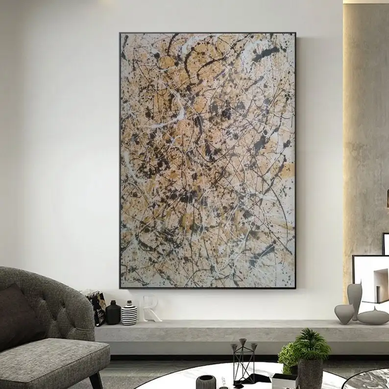 Pittura Astratta Originale, Pittura Su Tela Jackson Pollock, Grande Arte Astratta Della Parete, Grande Pittura, Pittura Splatter Astratta