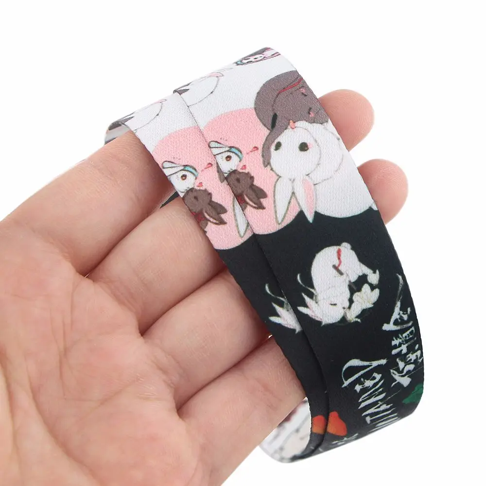 Wei Wuxian Neckband Cartoon Webbing Lan Wangji Lanyards Cellulare Hanging Rope Cinturino Per Cellulare Anime Mo Dao Zu Shi
