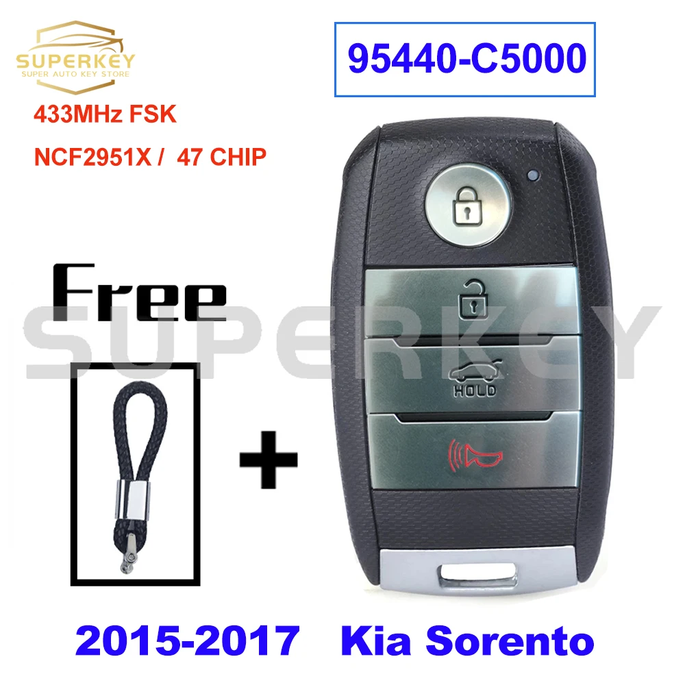 Superkey Per 2015 2016 2017 Kia Sorento Muslimless Keyless Smart Car Key 433Mhz Ncf2951X 47 Chip