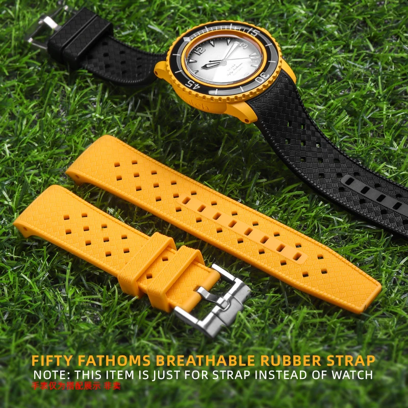 Cinturino In Silicone 22Mm Per Fancpain X Cinturino Swatch Bioceramica Scuba Fifty Fathoms Accessori Per Orologi In Gomma Serie Ocean