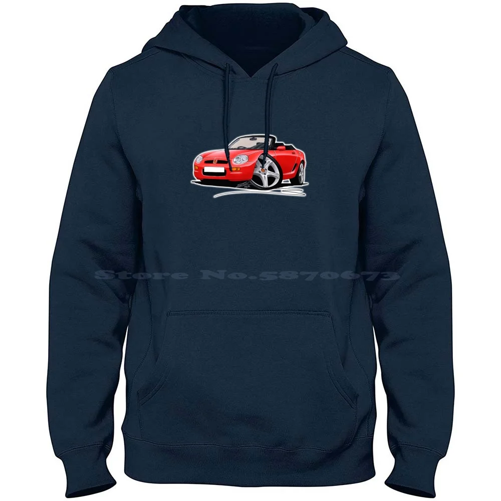 Mgf Red 100% Cotone Felpa Con Cappuccio Mg F Mgf Red Classic Car Sports Car British Roadster
