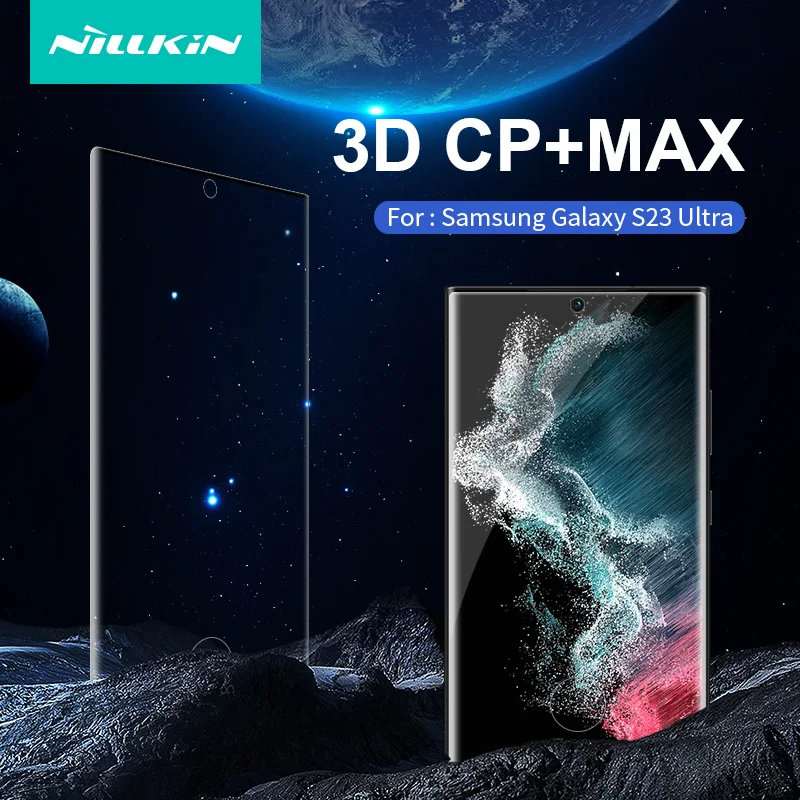 Per Samsung Galaxy S23 Vetro Ultra Temperato 3D Cp + Max Arc Edge Pellicola Anti-Esplosione A Copertura Totale Per S23 Ultra Muslimah Nillkin