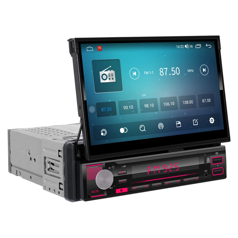 Autoradio Retrattile Automatico Android 7 Pollici Supporto 4G Sim Card 4 + 64G Gps Dsp Wifi Carplay Autoradio