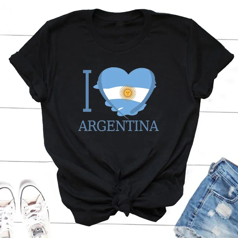 I Love Argentina T-Shirt Donna Uomo Casual Argentina T Shirt O Collo Magliette Oversize Bandiera Argentina Graphic Tees Clothes