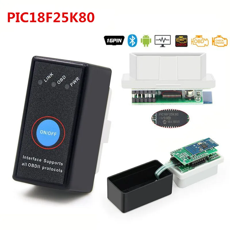 Hot Elm327 Bluetooth V1.5 Chip Muslimex Obd2 J1850 Elm327 V1.5 Con Pulsante Interruttore Di Alimentazione Obdii Elm 327 Scanner Per Strumenti Diagnost