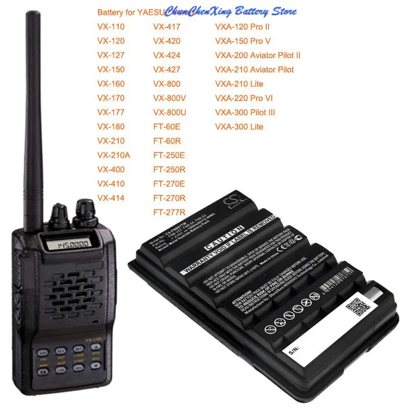 Batteria 1800Mah Per Vertex/Yaesu Vx-210,Vx-210A,Vx-400,Vx-410,Vx-414,Vx-417,Vx-420,Vx-424,Vx-427,Vx-800, 800U, 800V