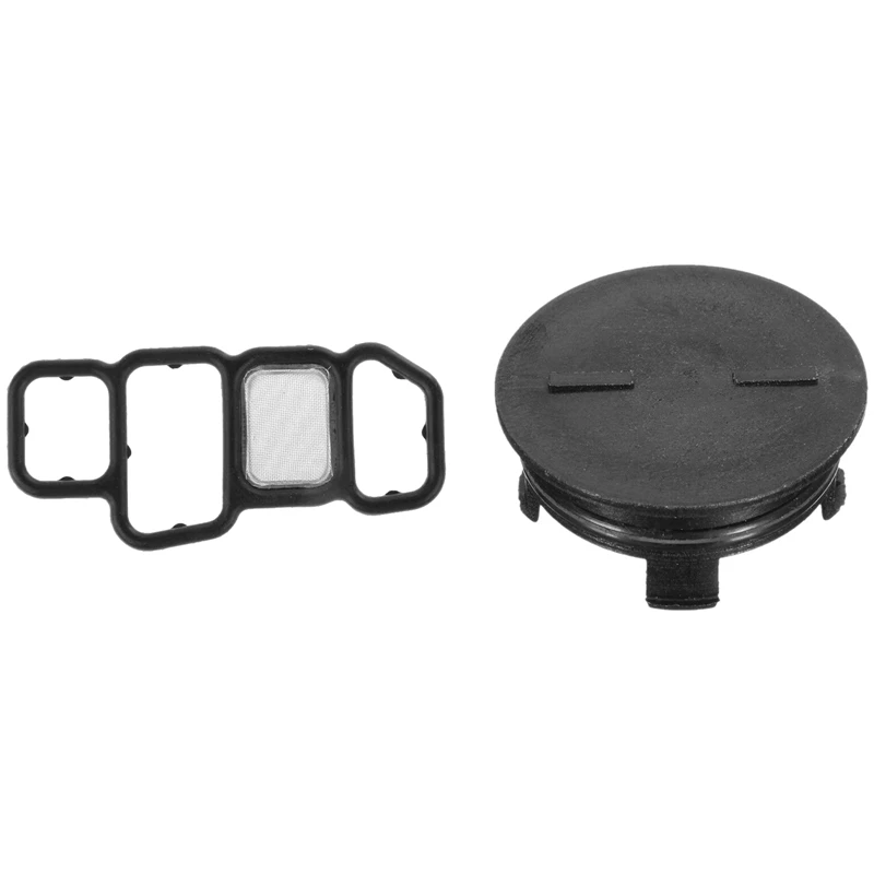 2Pcs For Honda Civic Cylinder Head Rear Cam/Timing Plug With Solenoid Spool Valve Filter For Honda Civic Vtec 06-14
