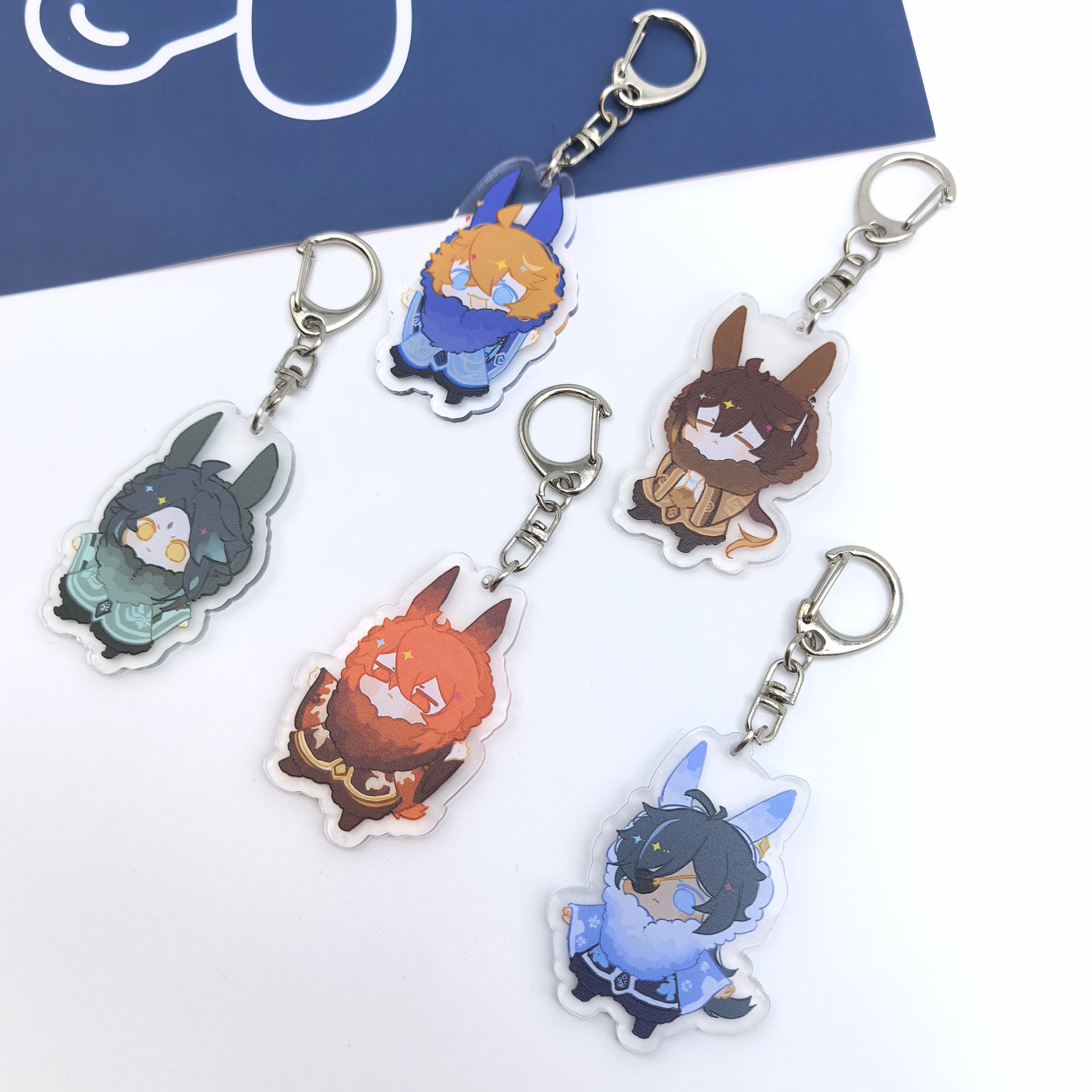 1Pc Anime Game Genshin Impact Abyss Mage Diluc Xiao Girl Boy Portachiavi Zaini Portachiavi Per Auto Accessori Zaino Decorativo
