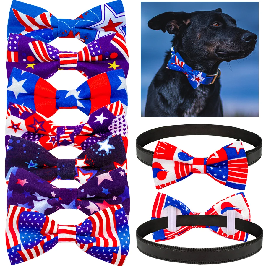 8Pcs Independence Day Dogs Bowties Pet Necktie Fashion Grooming Dogs Bowknot For Puppy Pet Products Pet Suppplies Pet Itms