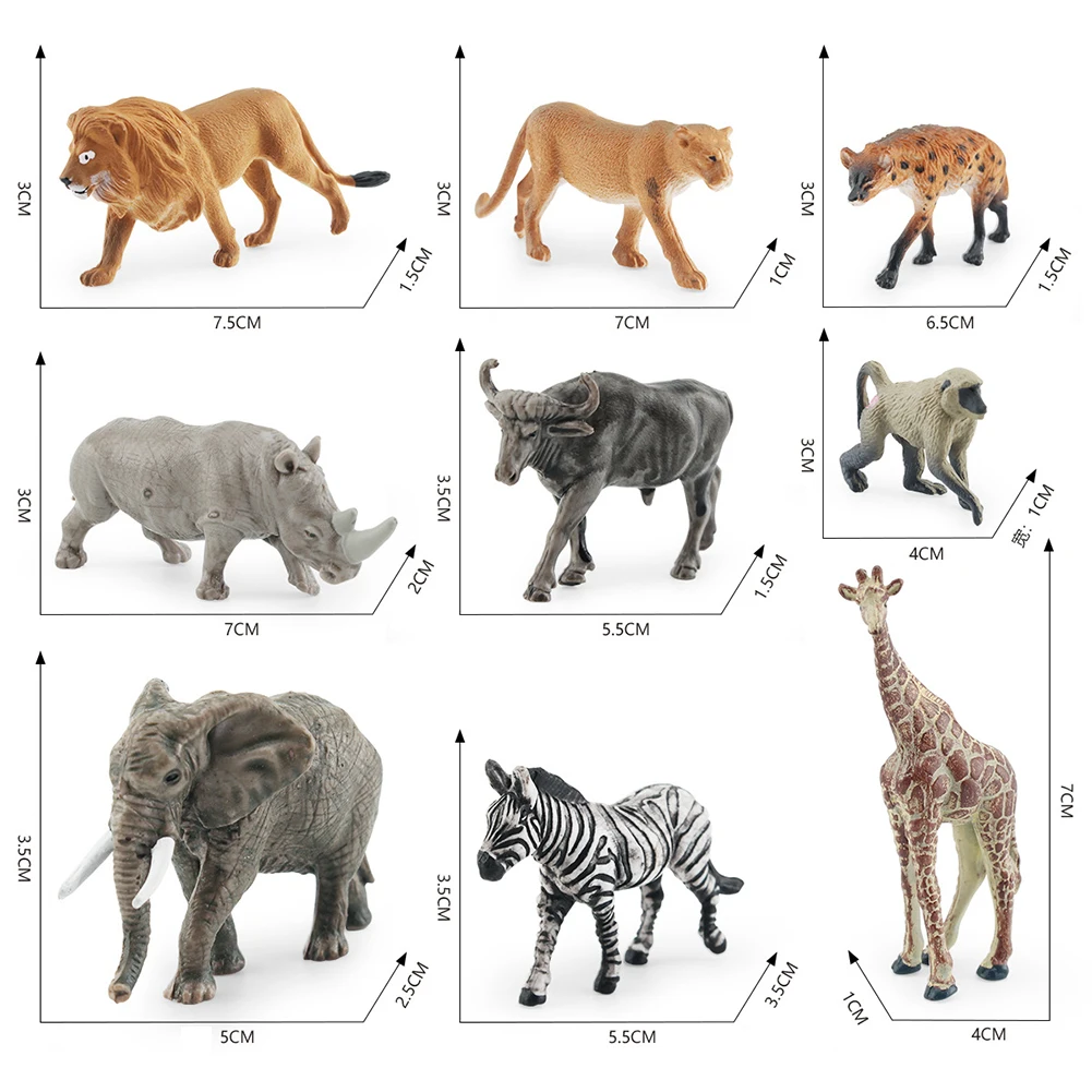 Simulazione Animal Toy Figures Wild Zoo Farm Animal Zebra Rhino Model Figures Toy For Chidlren Kids Gift Giocattolo Cognitivo