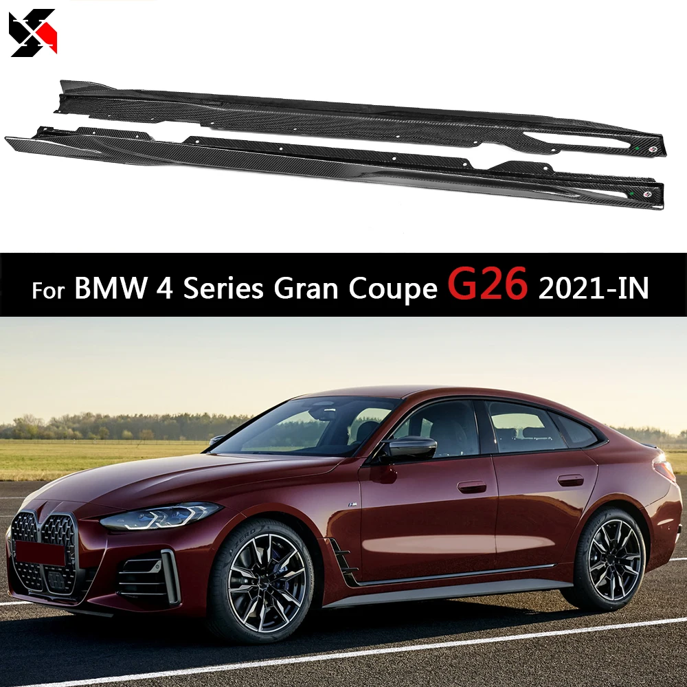 Per Bmw Serie 4 Gran Coupe G26 2021-In Vera Fibra Di Carbonio A Secco Gonna Laterale Estensione Piastra A Bilanciere Labbro Winglet Side Sills Sostitu