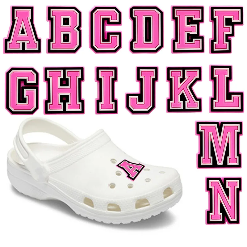 1 Pz Lettere Rosa Croc Charms Pins Sneakers Accessori Per Scarpe Decorazioni Per Donna Uomo Ragazza Croc Jeans Dropshipping