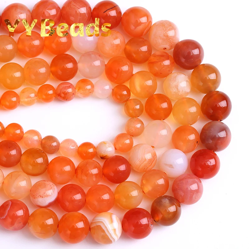 Real Orange Botswana Sardonyx Agates Beads Energy Healing Stone Beads Per Gioielli Che Fanno Collana Braccialetto Fai Da Te 4 6 8 10 12Mm 15"