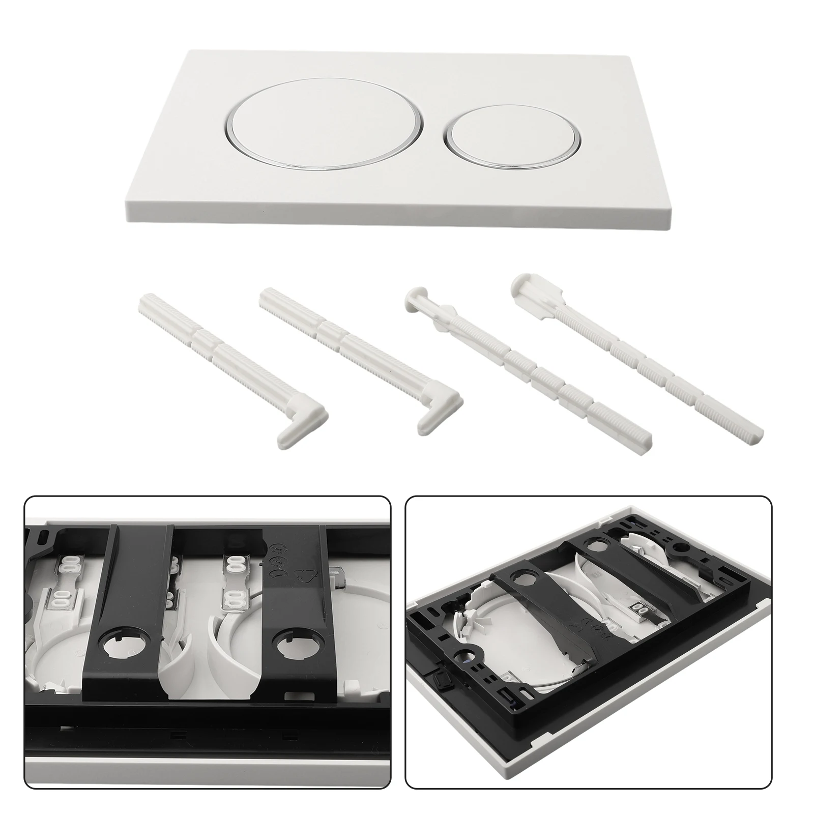 Geberit Sigma20 Dual Flush Plate Colore Bianco Chrome Design Rings Materiale Plastico 24 6*16 4*1 2Cm Dimensioni Pacchetto Completo