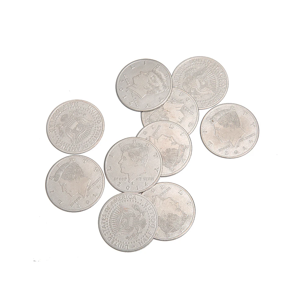 10 Pezzi Di Monete Palming Versione Mezzo Dollaro Moneta Super Sottile Trucchi Magici Close Up Magic Magia Magie Maghi Prop Illusion Gimmick