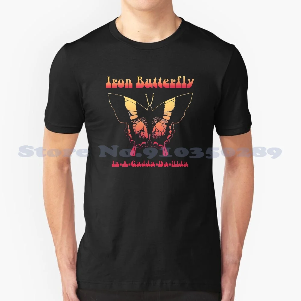 Iron Butterfly In-A-Gadda-Da-Vida Shirt Felpa Con Cappuccio Poster Sticker Mask Cool Design Trendy T-Shirt Tee Iron Butterfly In
