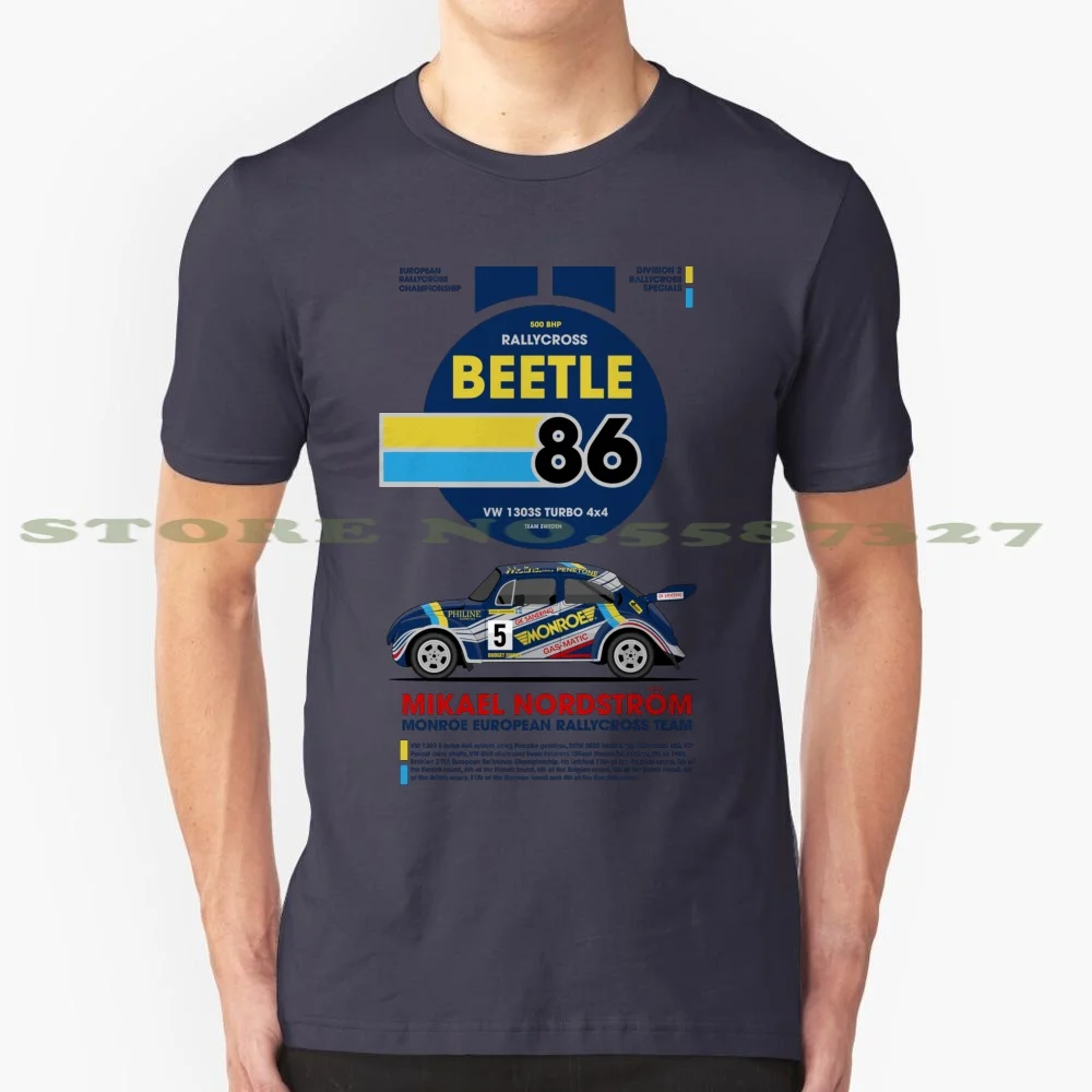 Mikael Nordstr? M Beetle 86 Cool Design Trendy T-Shirt Tee Rallycross Super Car Wrx Beetle Bobble Fusca Racing 86 Vintage Rally