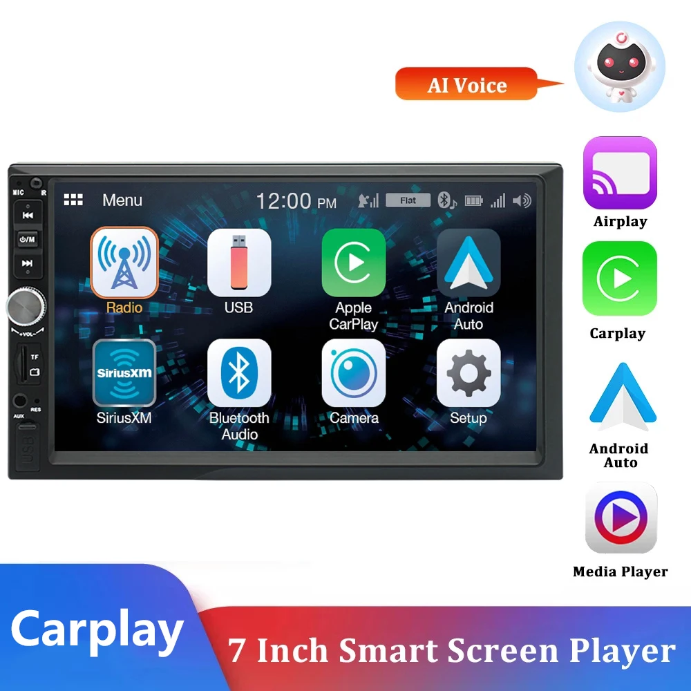 Car Radios Carplay Bluetooth Autoradio Hd Touch Screen  Audio 2 Din For Toyota Kia Ford Multimedia Video Player