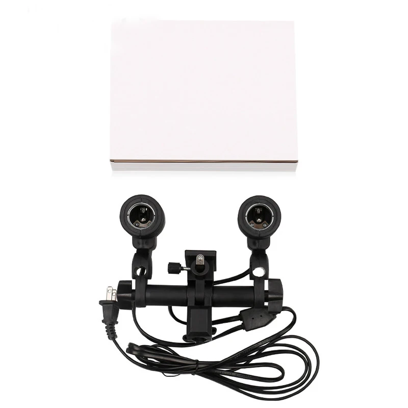Konsee Double Head Photography Studio Lighting E27 Socket Portalampada Flash Ombrello Staffa Spedizione Gratuita