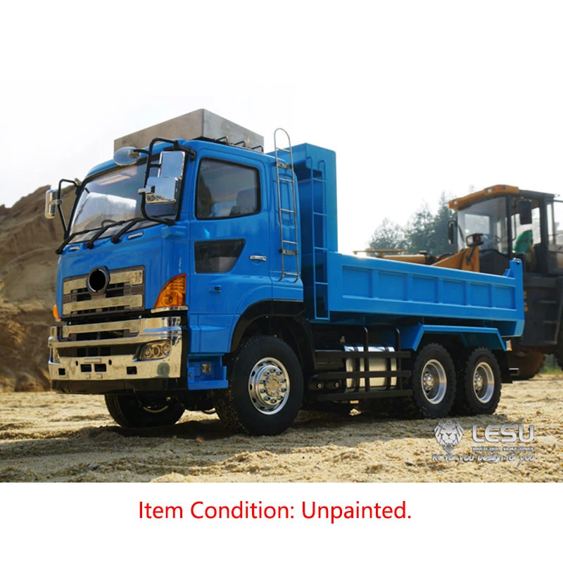 Lesu Rc 6*6 Dumper Idraulico 3 Assi Modello Auto Motore Esc 1/14 Tamiyay Giocattoli All'Aperto