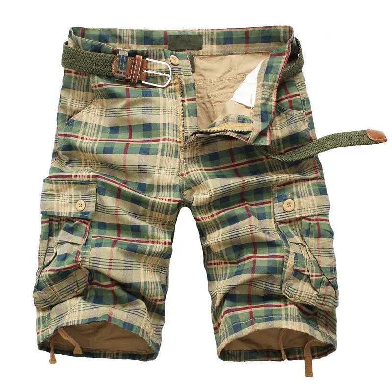 Pantaloncini Da Uomo 2024 Moda Plaid Beach Shorts Mens Casual Camo Camouflage Shorts Pantaloni Corti Militari Tuta Cargo Bermuda Maschile
