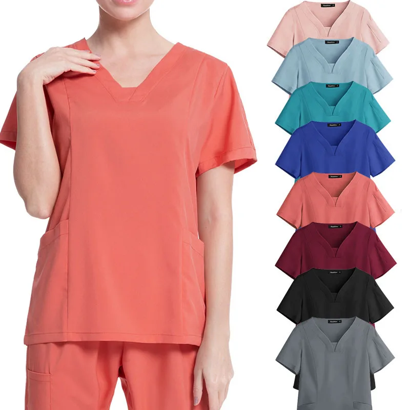1Pc Shirt Hospital Uniform Women Medical Scrubs Fornitore Modello Medico Designer Medico Medical Dental Clinic Beauty Spa