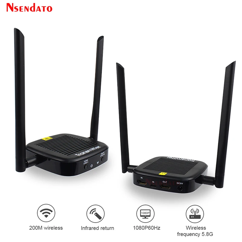 Wireless Wifi Hdmi Trasmettitore E Ricevitore Video 200M 1080P 60Hz Hdmi Audio Video Converter Extender Adapter Per Tv Pc Monitor