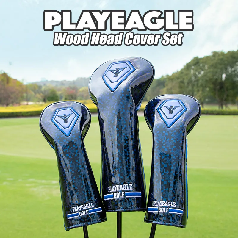Playeagle Golf Club Capo Di Copertura 1 # Driver/Copertura In Legno 3 #, 5 # Fairway Della Copertura Dell'Unità Di Elaborazione Di Cuoio Headcovers Se