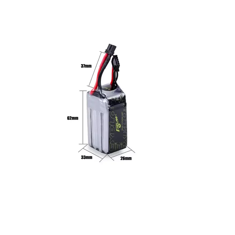 Batteria Flywoo 900Mah 15.2V 80C 4 S1P Hv Explorer Lipo-Xt30