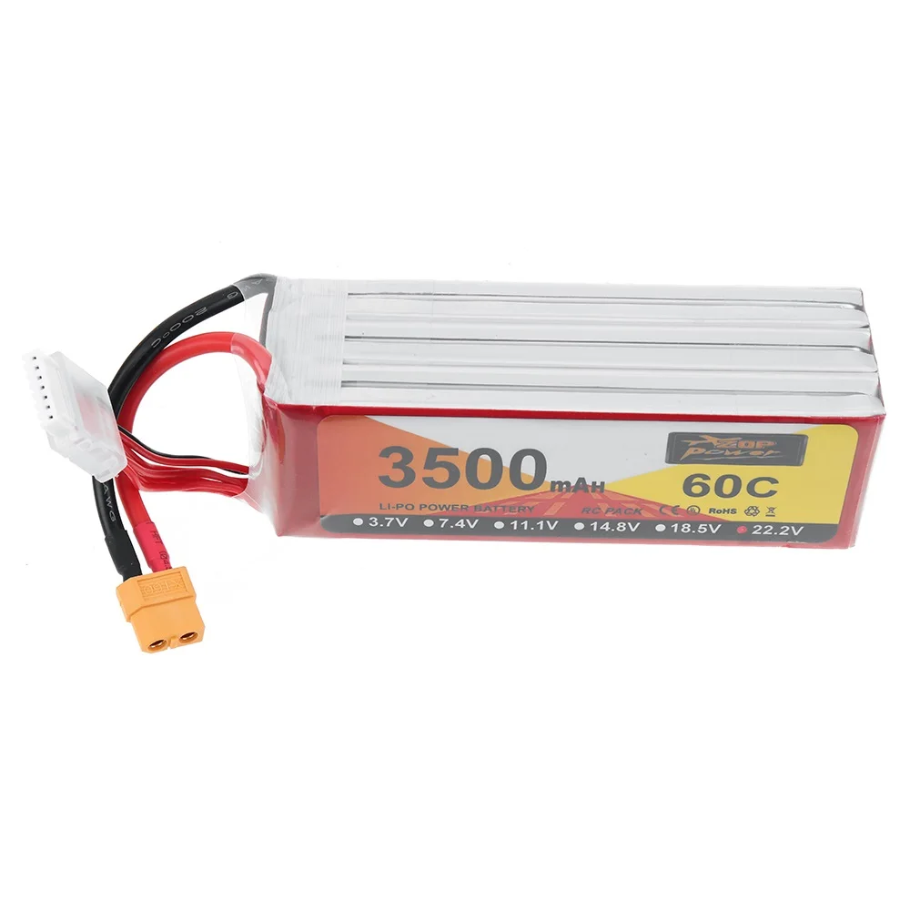 Zop Power 22.2V 3500Mah 60C 6S Lipo Battery Xt30 Plug Per Rc Drone