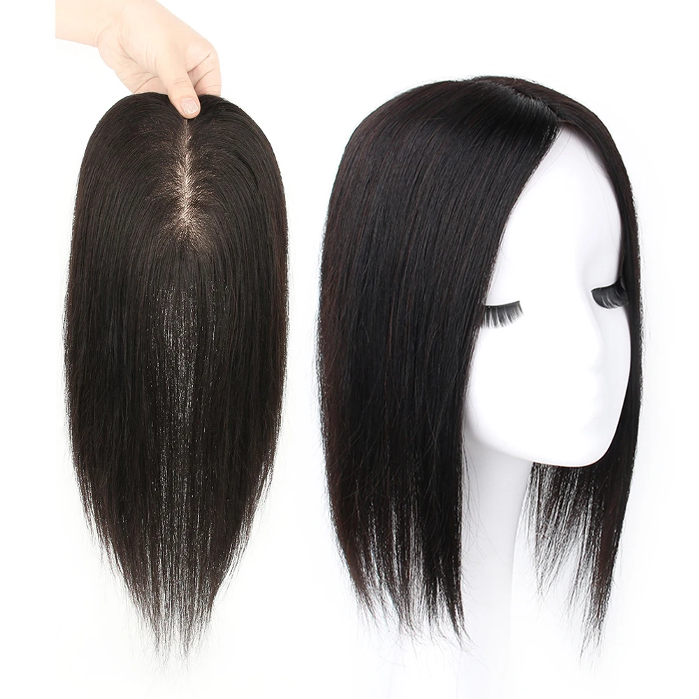 Clip Da 12 Pollici In Capelli Umani Naturali Frangia Frangia Pezzi Di Capelli Parte Centrale Estensione Dei Capelli Remy Lisci Brasiliani Per La Cadut
