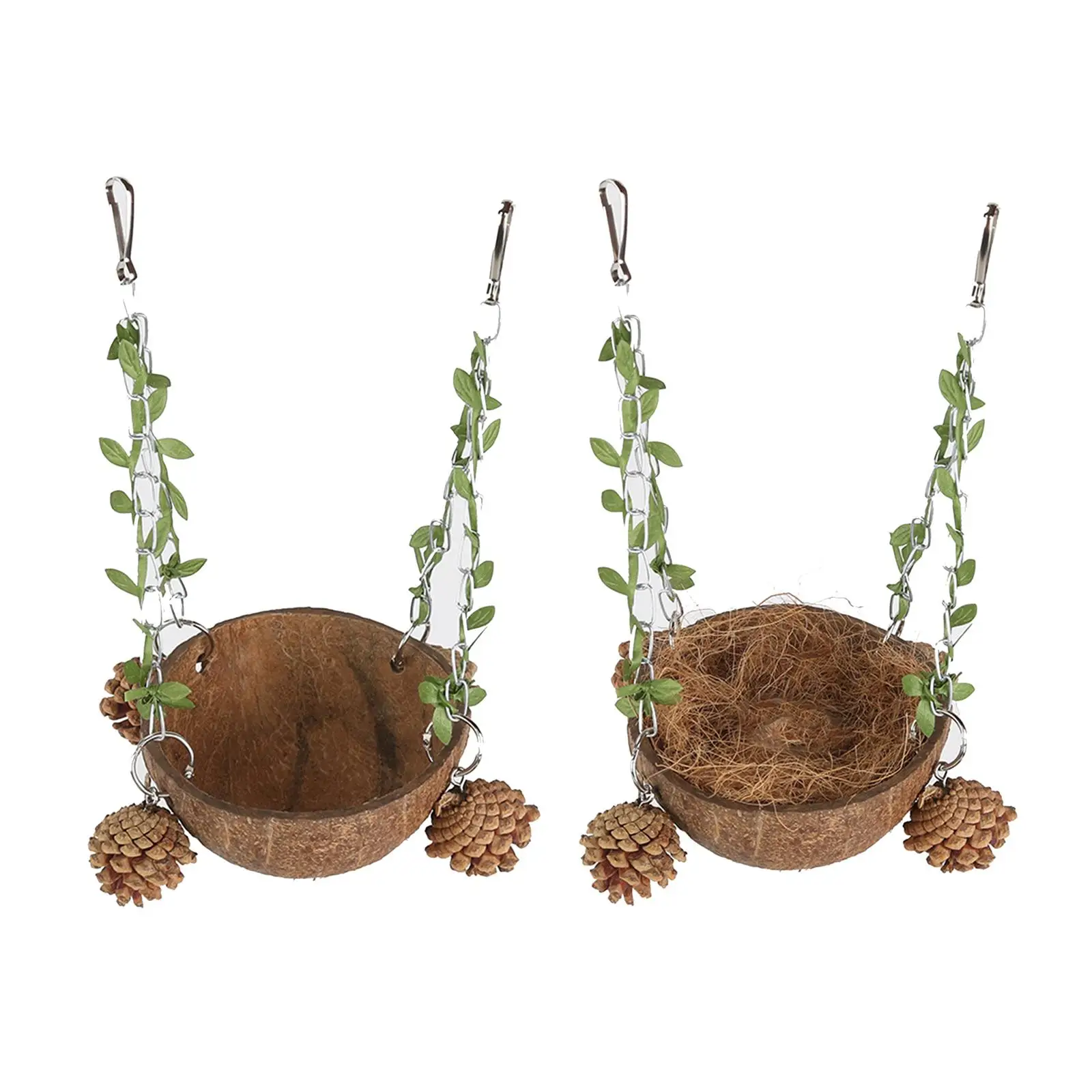 Coconut Bird Nest Birds Hut Parrot Nest Bed Foraging Toy Allevamento Nido Letto Per Budgies Lovebirds Parrocchetti Criceto Canarino