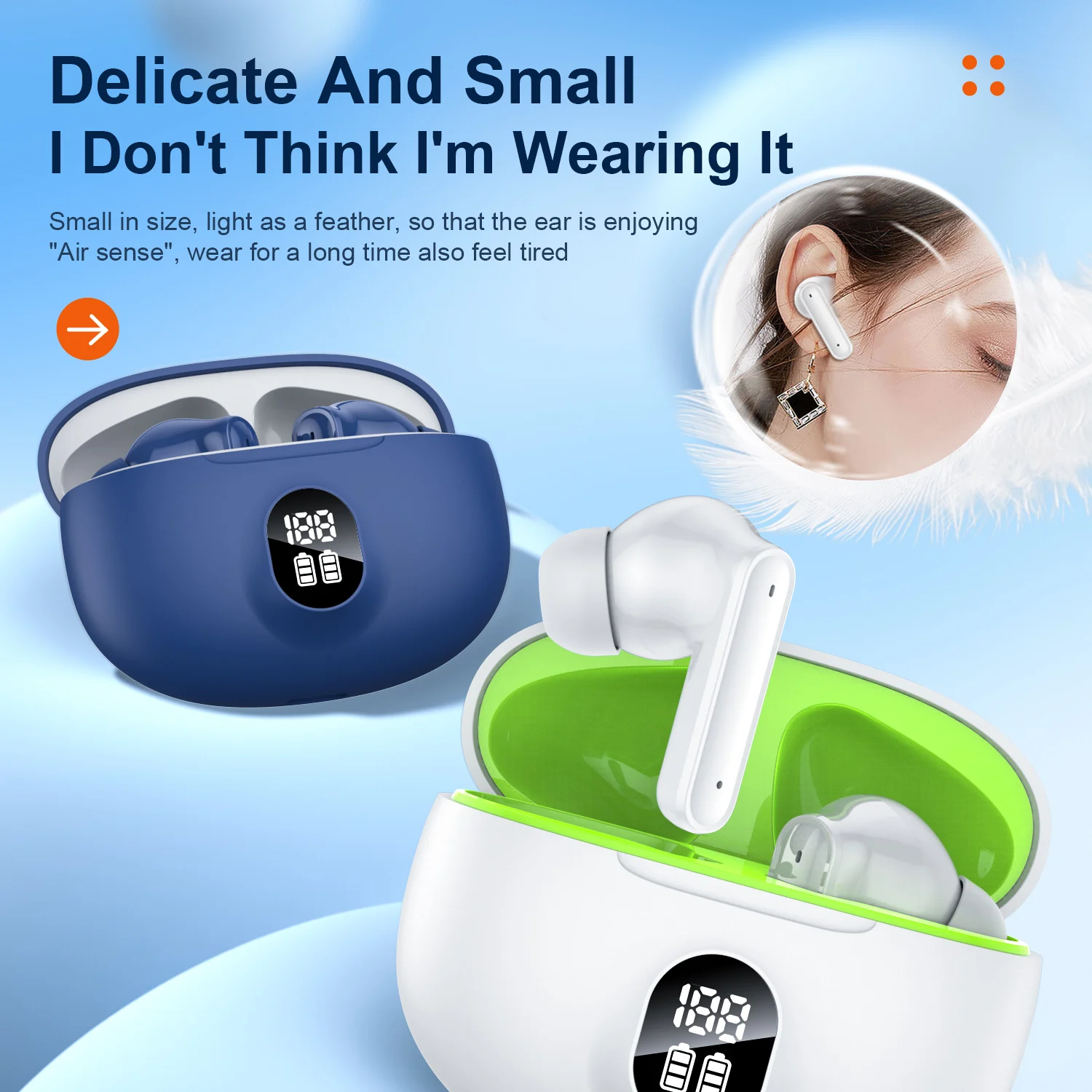 2024New Trasparente Bin Open Bluetooth Headset Wireless Ear Movement Lasting High-Value Mobile Phone General
