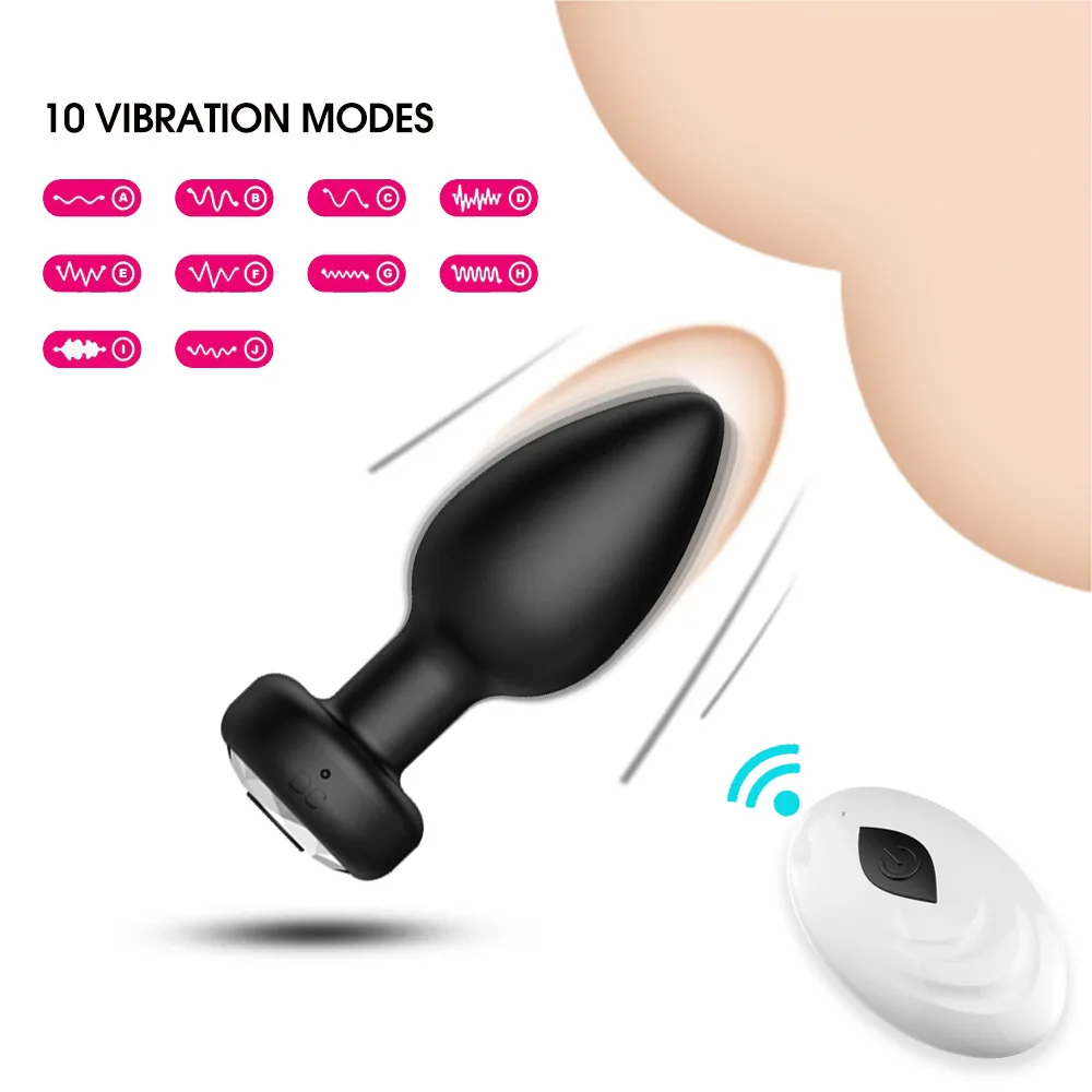 Telecomando 10 Velocità Vibrante Butt Plug Anale Dildo Vibratore Per Donna Uomo Coppie Giochi Per Adulti Giocattoli Erotici Negozio Di Articoli Intimi