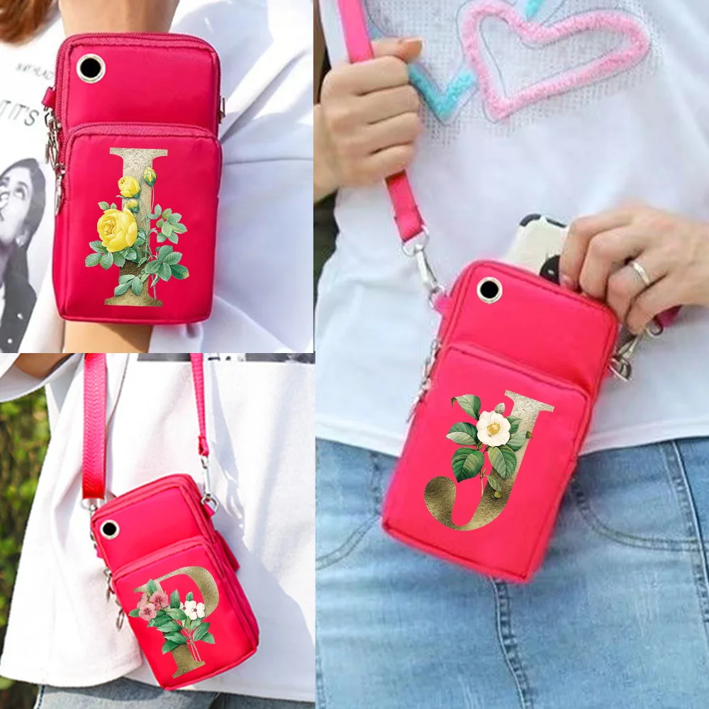 Borsa Sportiva Per Cellulare Da Polso Per Huawei/Iphone14 Pro Max/Philips Cover Universale Per Cellulare Borse A Tracolla Con Stampa Di Lettere Dorate
